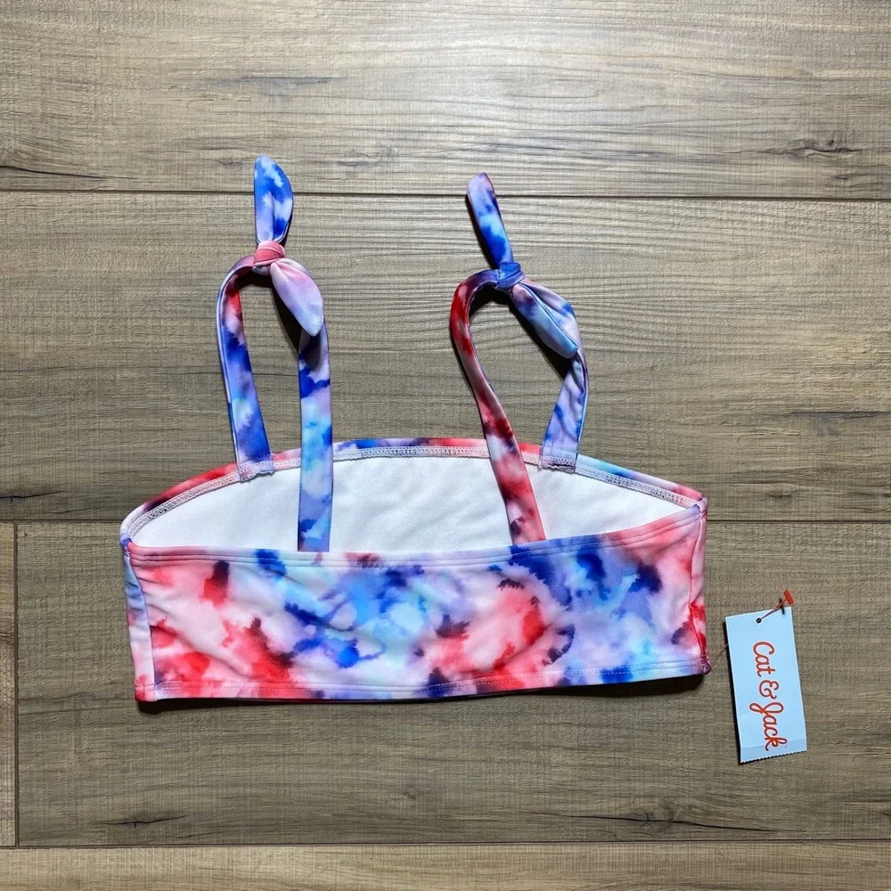 Cat & Jack Girls Tie Dye Bikini Top Size Large 10/12‎ UPF 50+